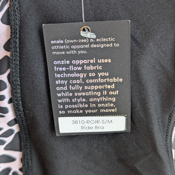 NWT Onzie Flo Ride Bra in Rose Giraffe - Activewear, Workout, Running Sports Bra - Picture 12 of 14